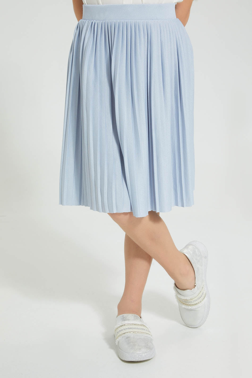 Redtag-Blue-Pleated-Knit-Skirt-Colour:Blue,-Filter:Girls-(2-to-8-Yrs),-Girls-Skirts,-New-In,-New-In-GIR,-Non-Sale,-S22B,-Section:Kidswear-Girls-2 to 8 Years