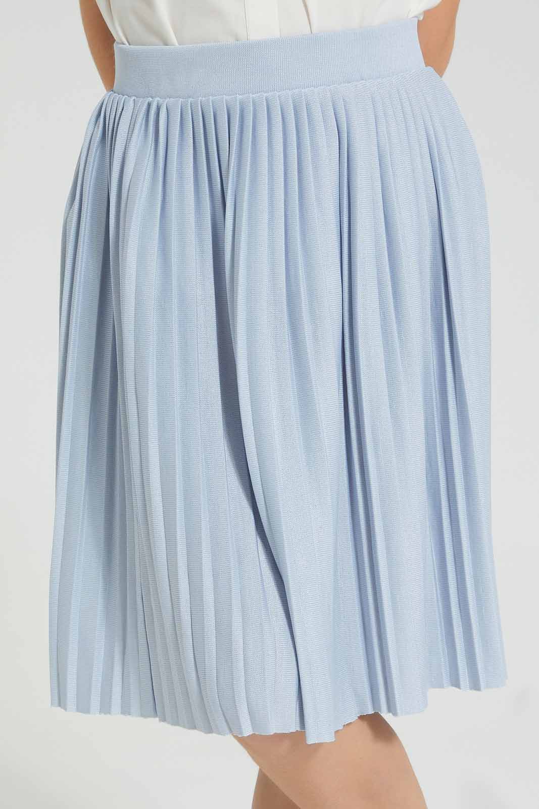 Redtag-Blue-Pleated-Knit-Skirt-Colour:Blue,-Filter:Girls-(2-to-8-Yrs),-Girls-Skirts,-New-In,-New-In-GIR,-Non-Sale,-S22B,-Section:Kidswear-Girls-2 to 8 Years