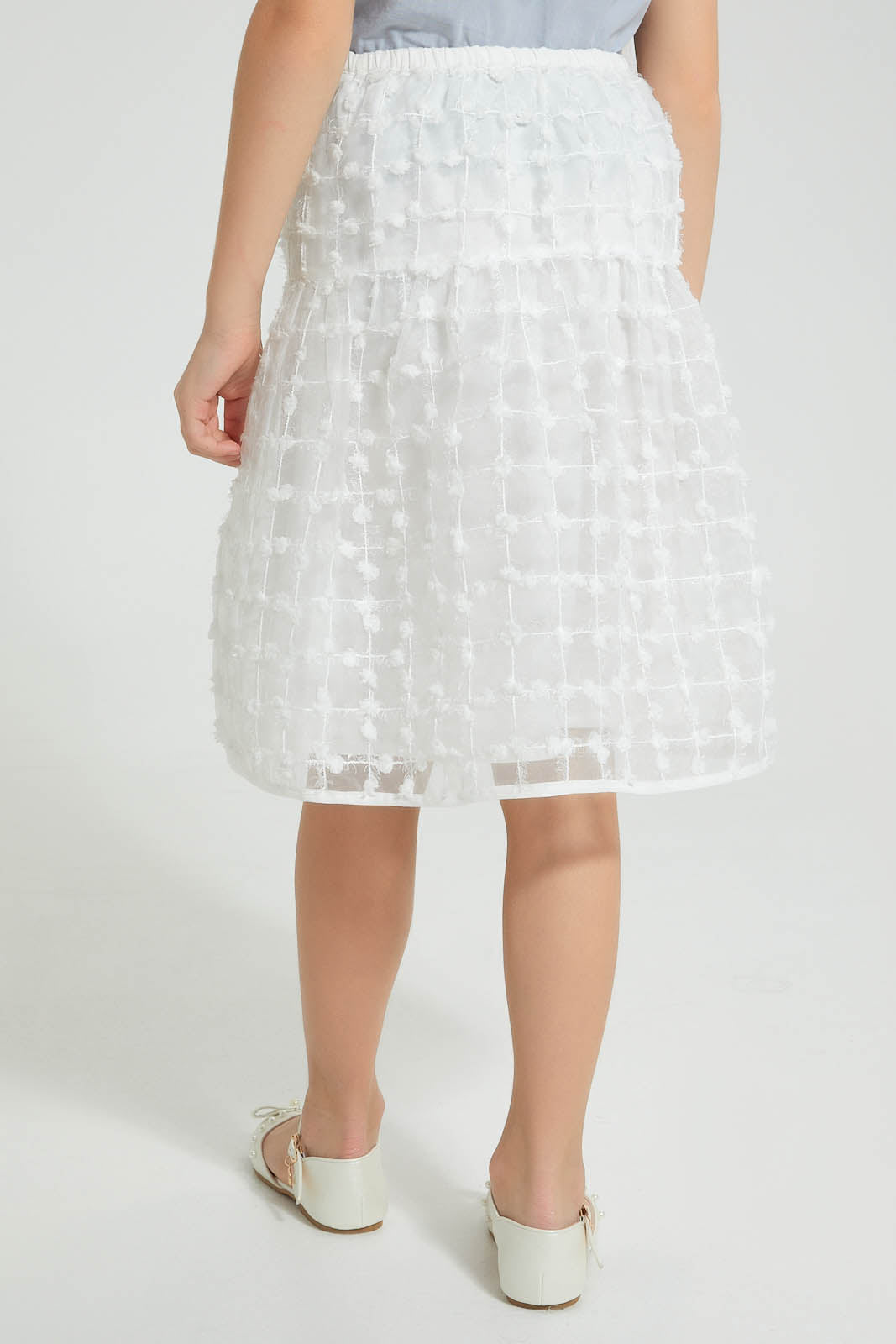 Redtag-White-Textured-Skirt-Colour:White,-Filter:Girls-(2-to-8-Yrs),-Girls-Skirts,-New-In,-New-In-GIR,-Non-Sale,-S22B,-Section:Kidswear-Girls-2 to 8 Years