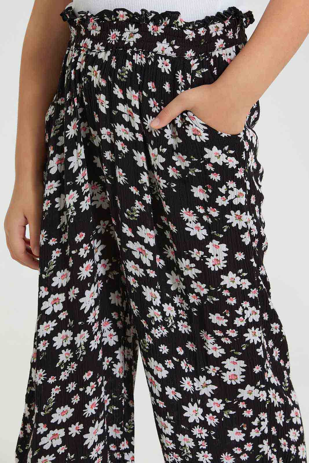 Redtag-Multi-Colored-Printed-Trouser-With-Hair-Accessories-Colour:Assorted,-Filter:Girls-(2-to-8-Yrs),-Girls-Trousers,-New-In,-New-In-GIR,-Non-Sale,-S22A,-Section:Kidswear-Girls-2 to 8 Years