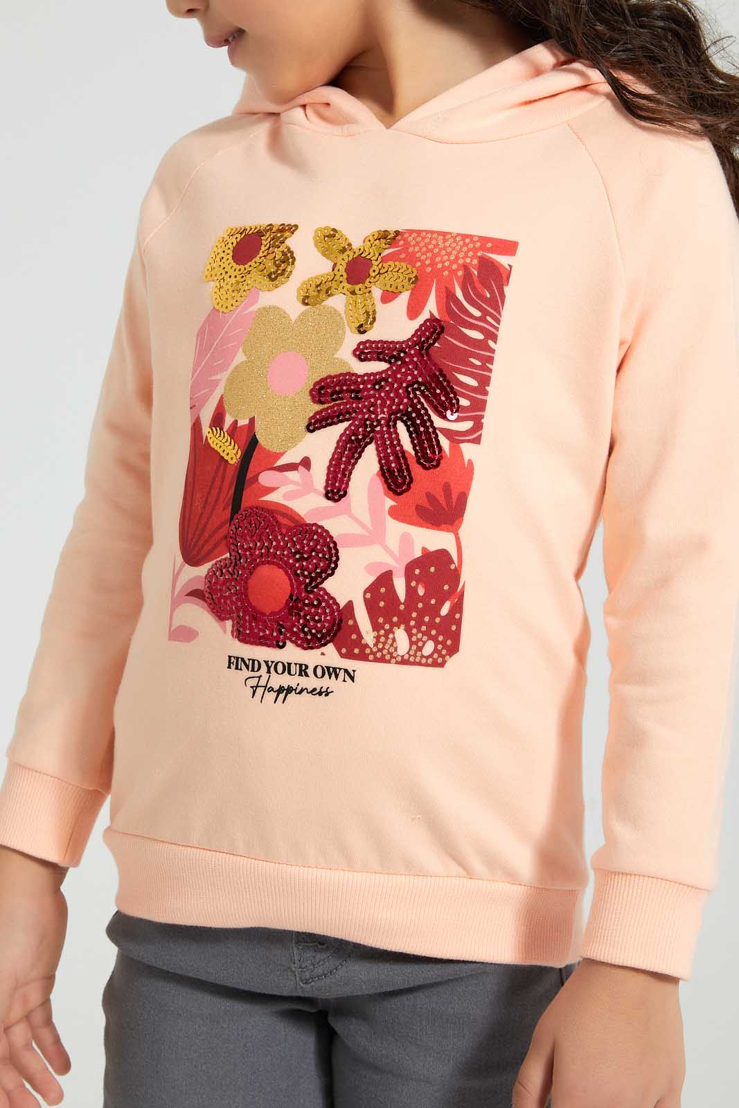 Redtag-Peach-Embroideredellished-SweaT-Shirt-Sweatshirts-Girls-2 to 8 Years