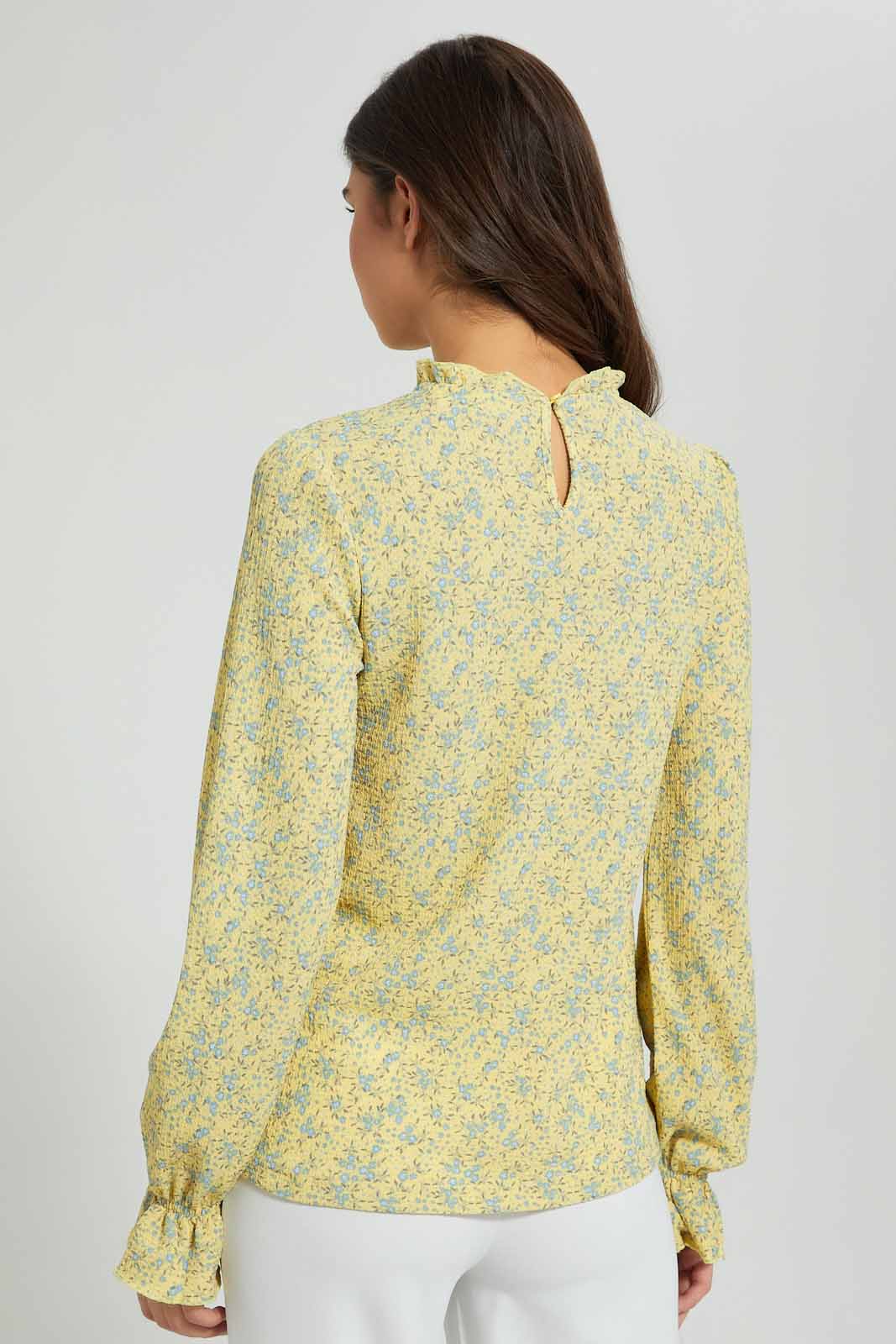 Redtag-Yellow-Floral-Print-Top-Blouses-Women's-