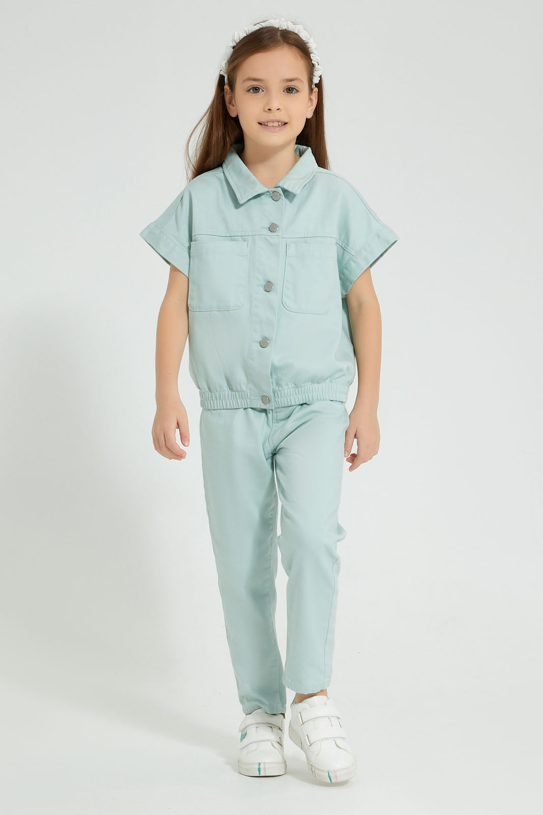 Redtag-Mint-Paper-Bag-Jean-Jeans-Baggy-Fit-Girls-2 to 8 Years