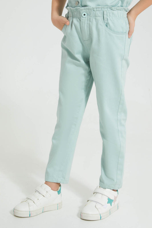 Redtag-Mint-Paper-Bag-Jean-Jeans-Baggy-Fit-Girls-2 to 8 Years