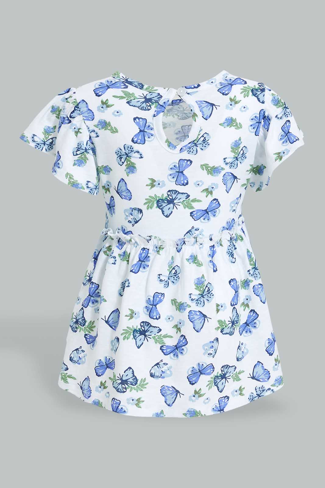 Redtag-Multi-Colour-Woven-Knit-Embroideredroidered-Printed-Jersey-Top-Blouses-Infant-Girls-3 to 24 Months