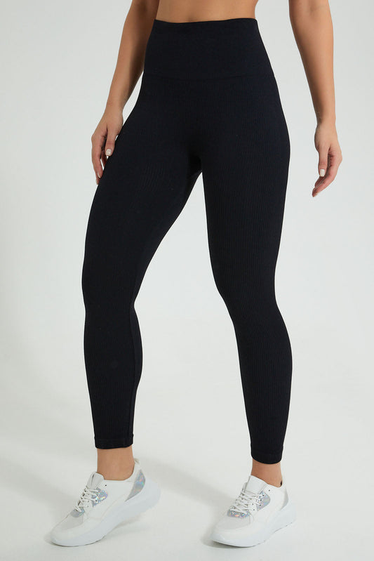 Redtag-Black-Seamsless-Pant-Colour:Black,-Filter:Women's-Clothing,-New-In,-New-In-Women,-Non-Sale,-S22B,-Section:Women,-Women-Joggers-Women's-