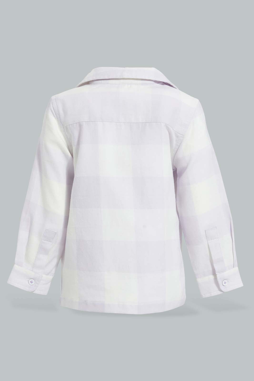 Redtag-Orange-Check-Casual-Shirt-With-T-Shirt(2-In-1)-Casual-Shirts-Infant-Boys-3 to 24 Months