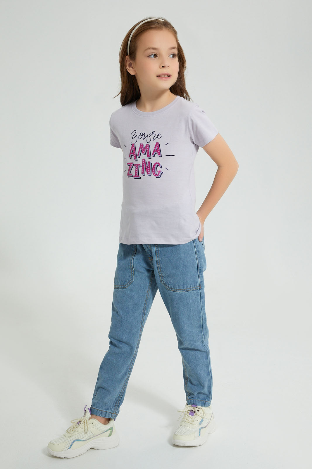 Redtag-Light-Wash-Front-Patch-Pocket-Jean-Colour:Light-Wash,-Filter:Girls-(2-to-8-Yrs),-Girls-Jeans,-New-In,-New-In-GIR,-Non-Sale,-S22A,-Section:Kidswear-Girls-2 to 8 Years
