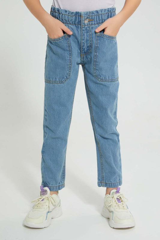 Redtag-Light-Wash-Front-Patch-Pocket-Jean-Colour:Light-Wash,-Filter:Girls-(2-to-8-Yrs),-Girls-Jeans,-New-In,-New-In-GIR,-Non-Sale,-S22A,-Section:Kidswear-Girls-2 to 8 Years