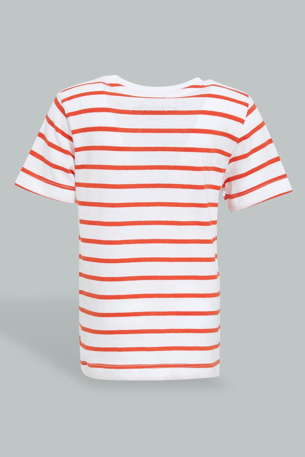 Redtag-Red-Striped-Nautical-Short-Sleeve-Tshirt-All-Over-Prints-Infant-Boys-3 to 24 Months