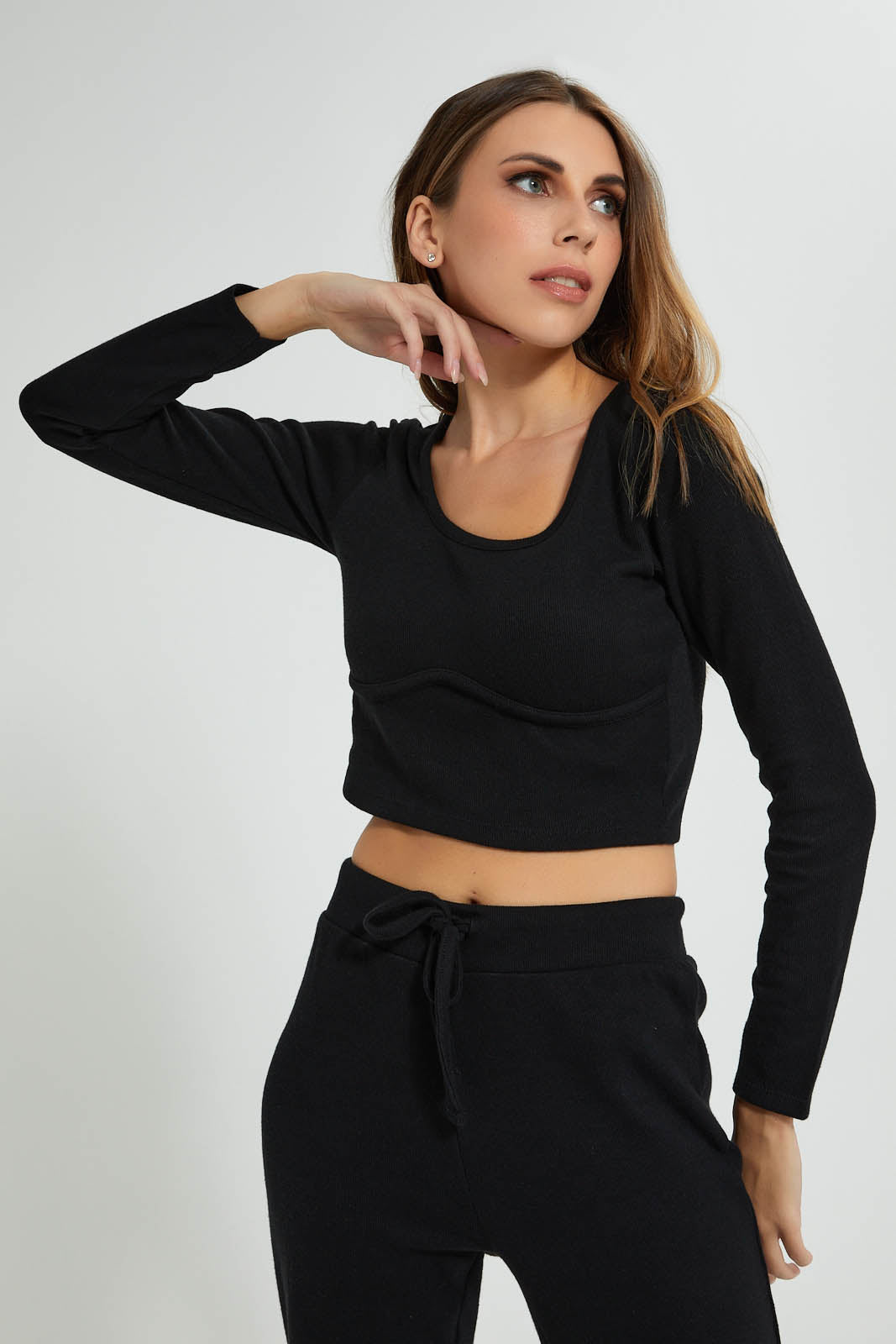Redtag-Black-Squareneck-Pullover-Pullovers-Women's-