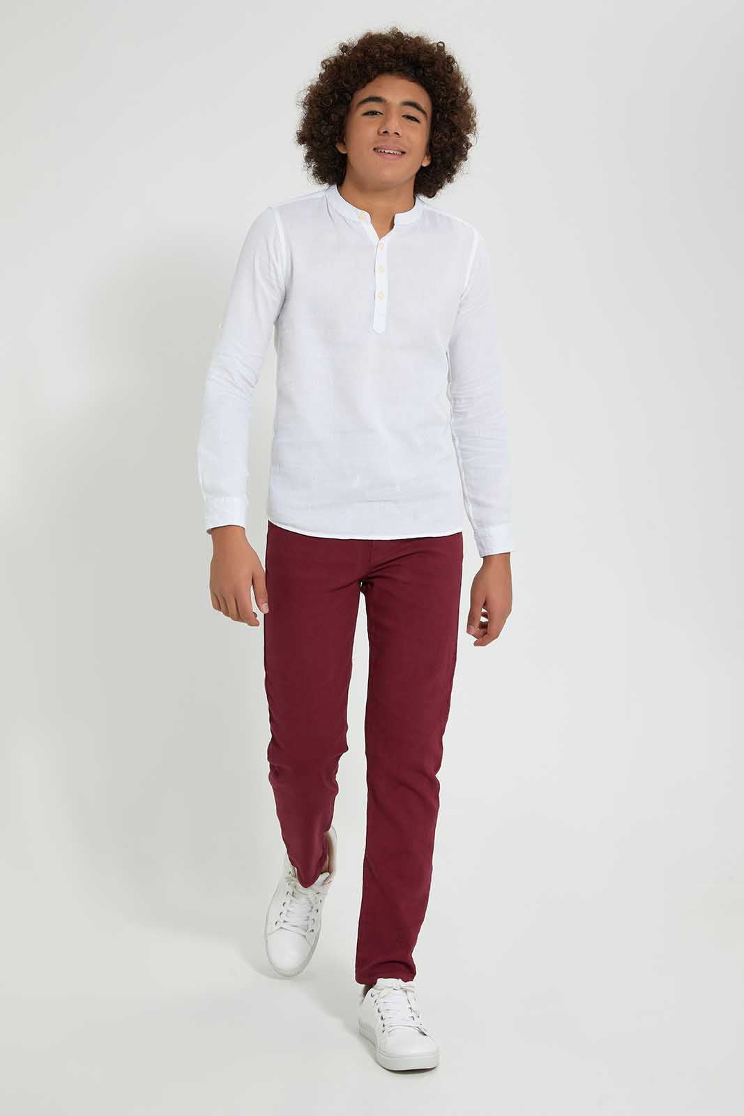 Redtag-White-Kurta-Casual-Shirt-Casual-Shirts-Senior-Boys-9 to 14 Years
