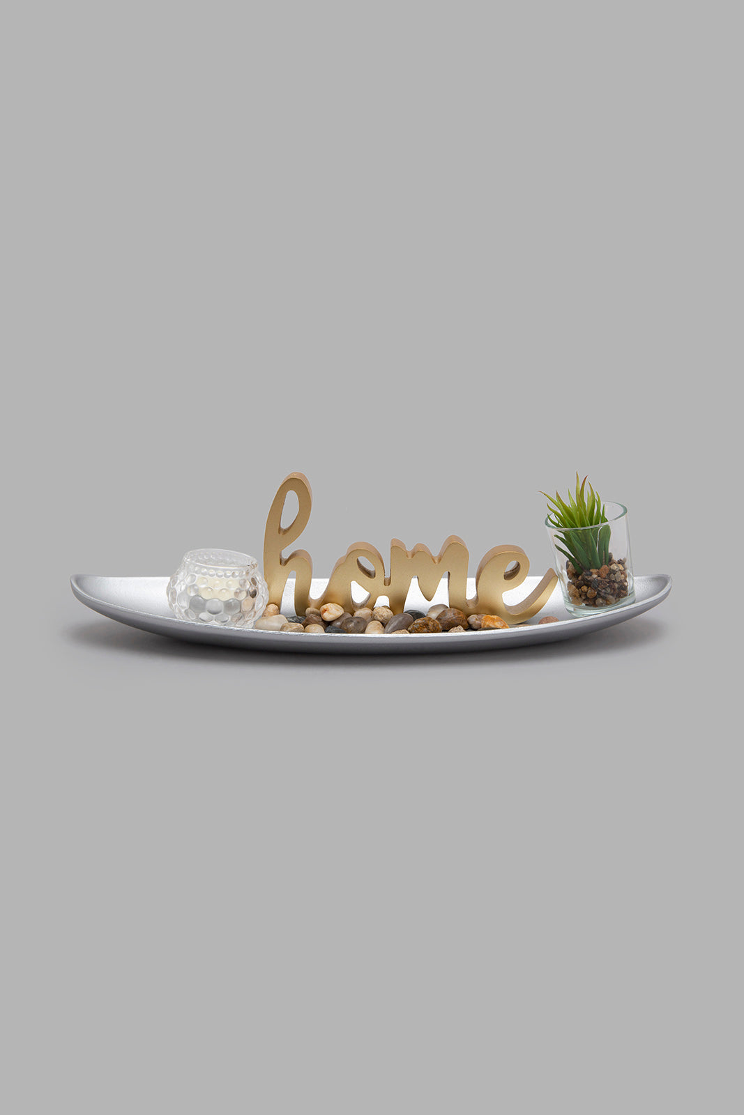 Redtag-Gold-Decorative-Tray-and-Candle-Holder-(Gift-Set)-Gift-Sets-Home-Decor-