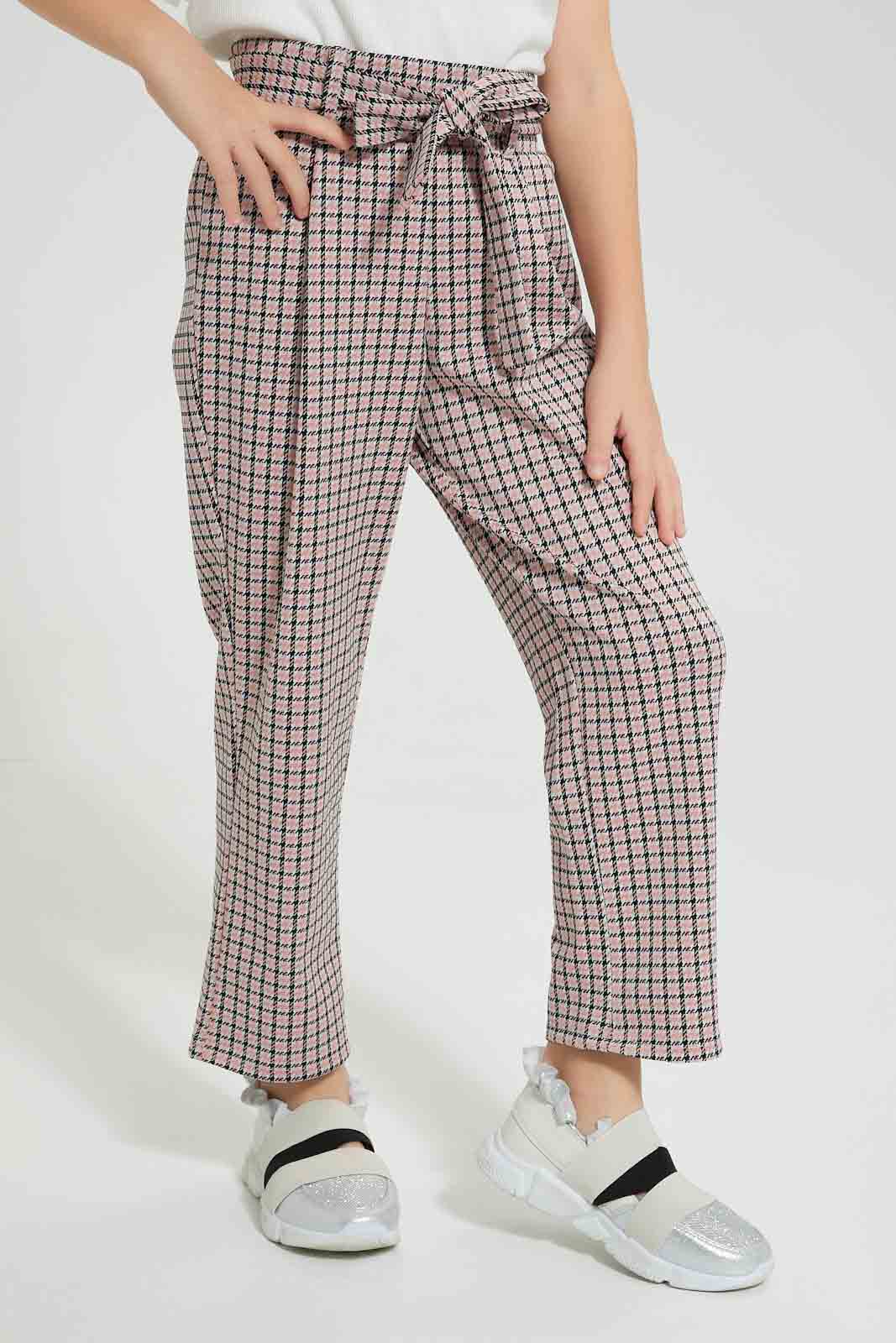 Redtag-Assorted-Checkered-Knitted-Trouser-Colour:Assorted,-Filter:Girls-(2-to-8-Yrs),-Girls-Trousers,-New-In,-New-In-GIR,-Non-Sale,-S22B,-Section:Kidswear-Girls-2 to 8 Years