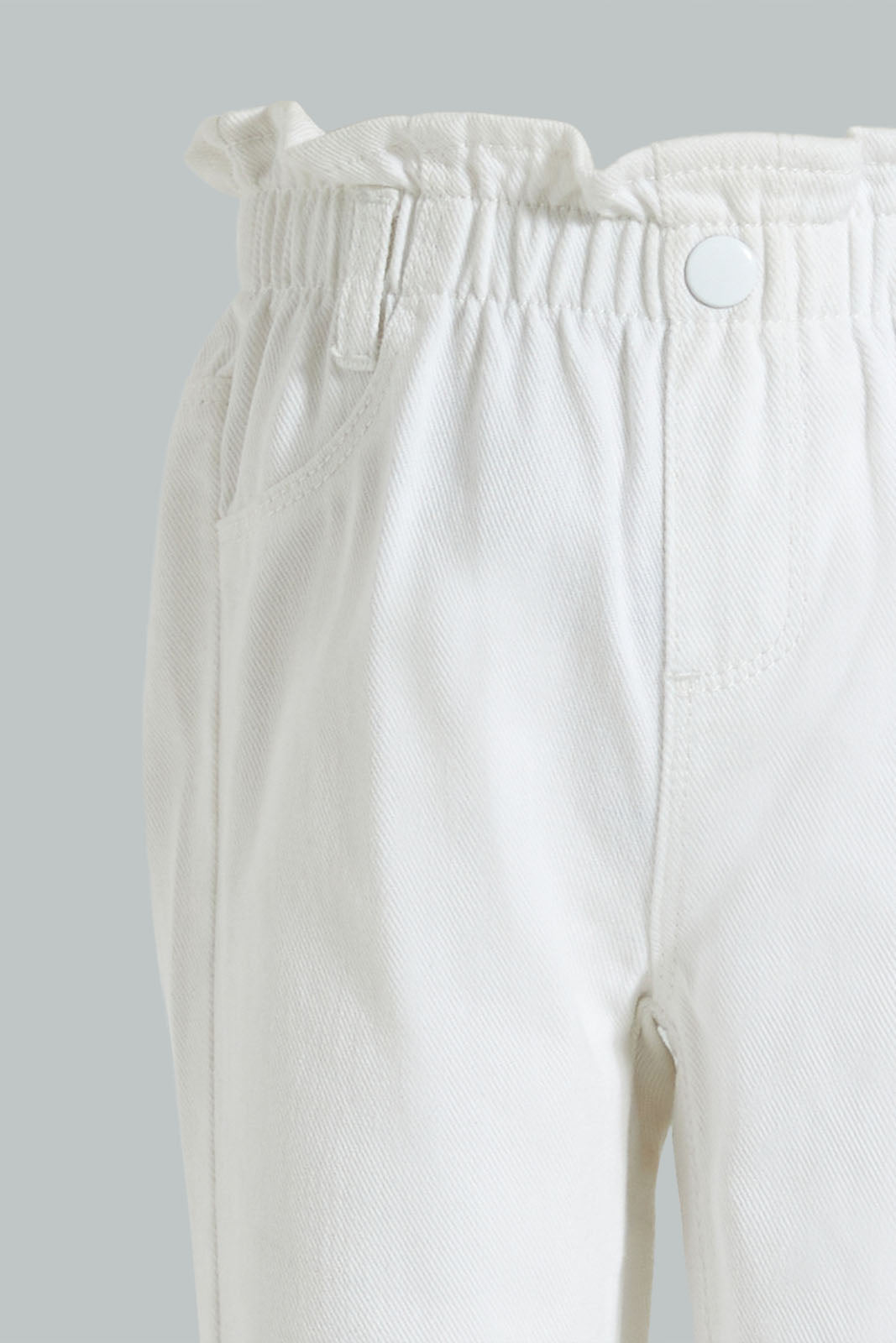 Redtag-Off-White-Coloured-Denim-Jogger-Jeans-Baggy-Fit-Infant-Girls-3 to 24 Months