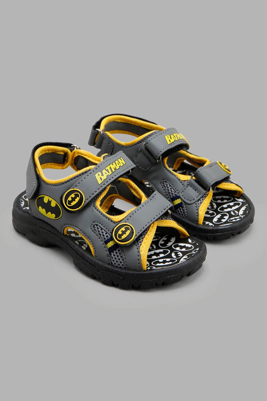 Redtag-Grey-Batman-Character-Sandal--Boys-3 to 5 Years