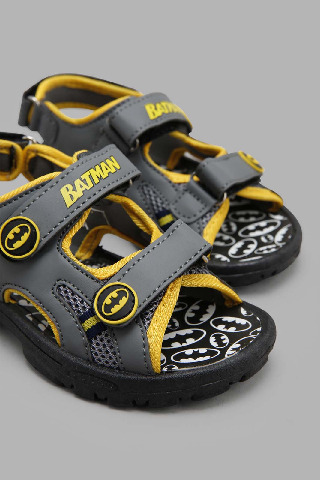Redtag-Grey-Batman-Character-Sandal--Boys-3 to 5 Years