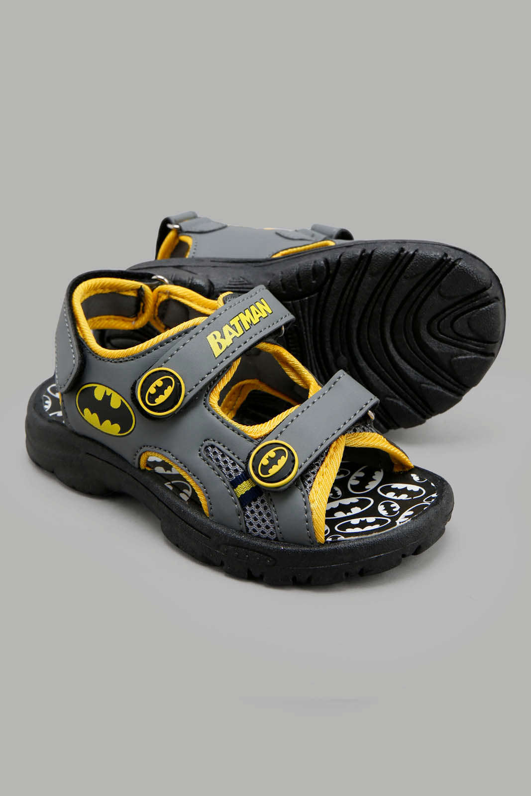 Redtag-Grey-Batman-Character-Sandal--Boys-3 to 5 Years