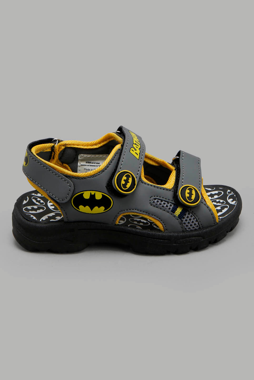 Redtag-Grey-Batman-Character-Sandal--Boys-3 to 5 Years