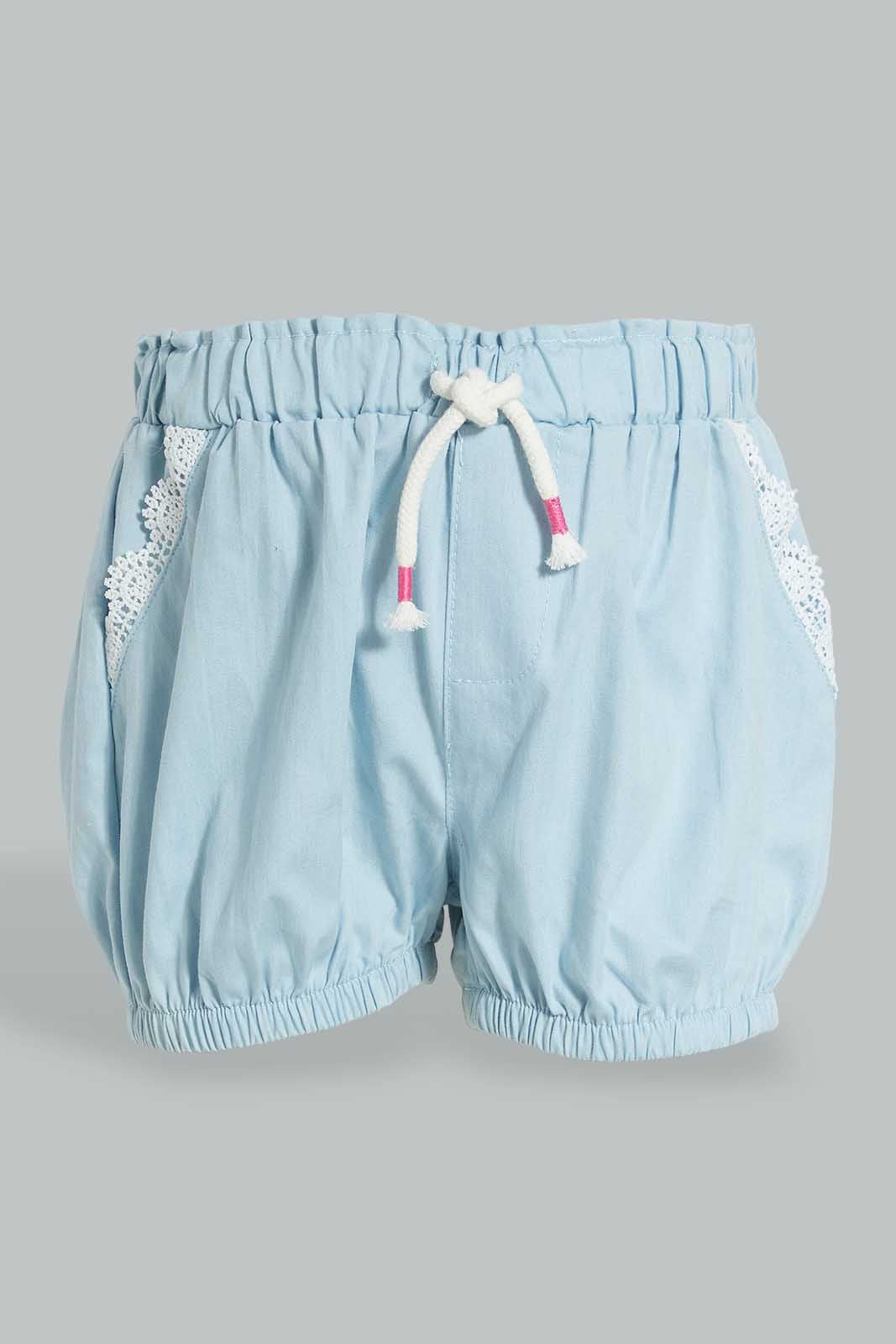 Redtag-Pink-Sleeveless-Top-With-Short-Sets-Infant-Girls-3 to 24 Months