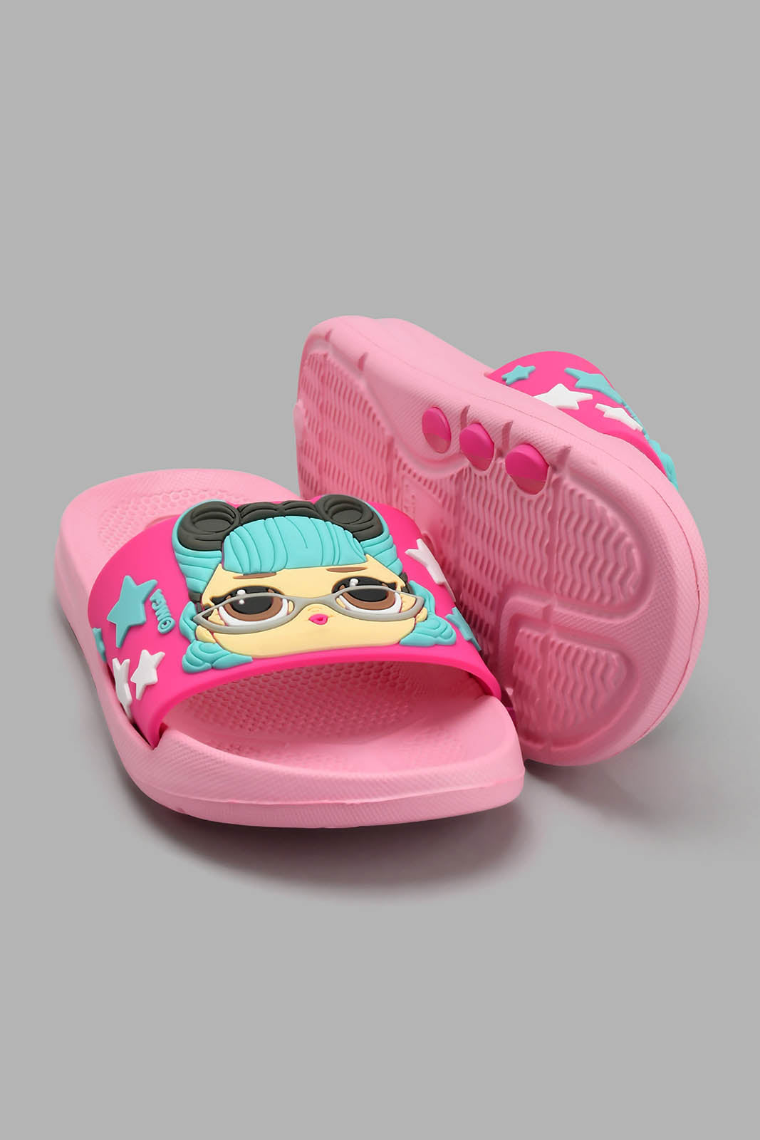 Redtag-Pink-L.O.L-Slide-Sliders-Girls-3 to 5 Years