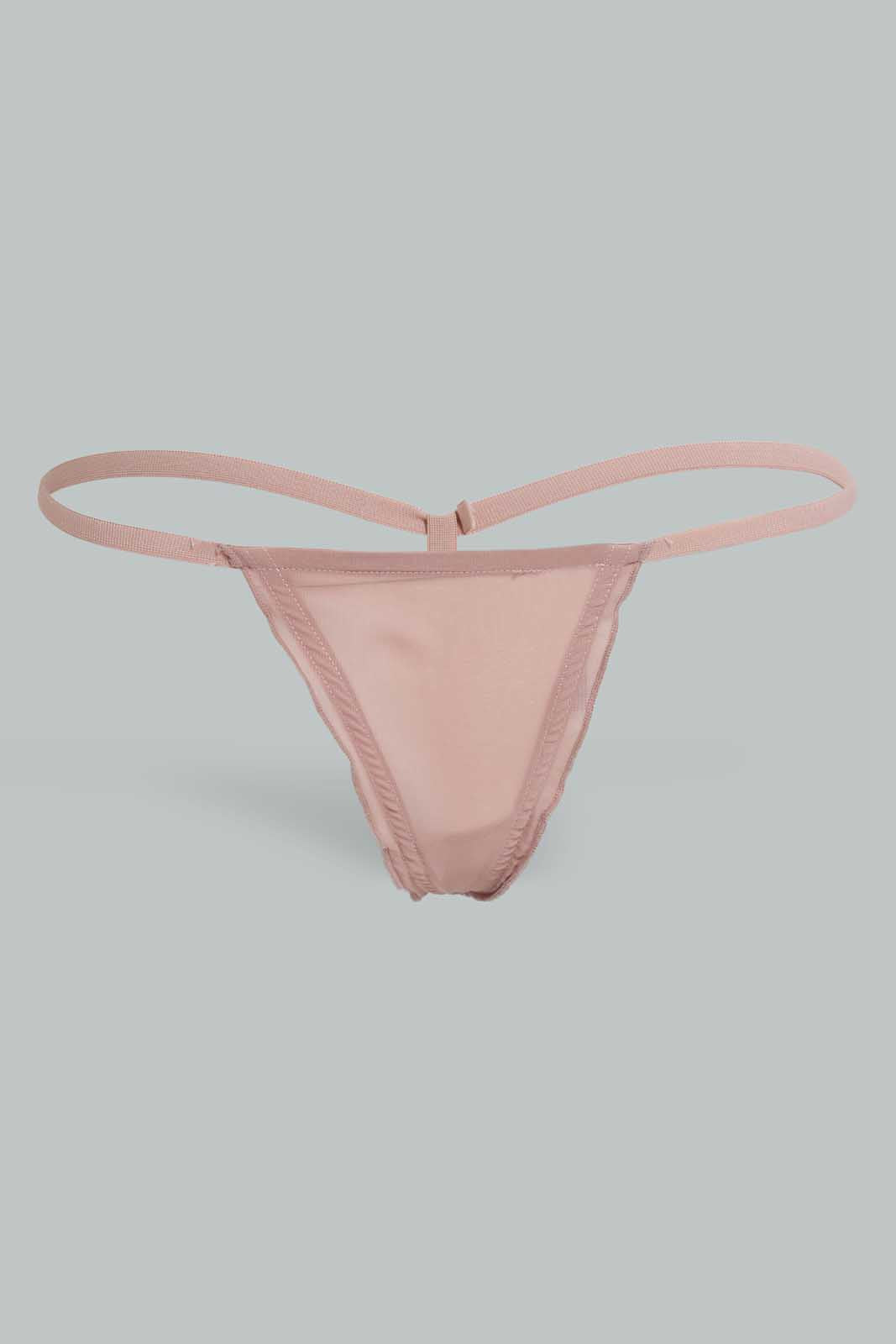 Redtag-Blush-Plain-Non-Padded-Lace-Babydoll-With-Thong-Babydolls-Women's-