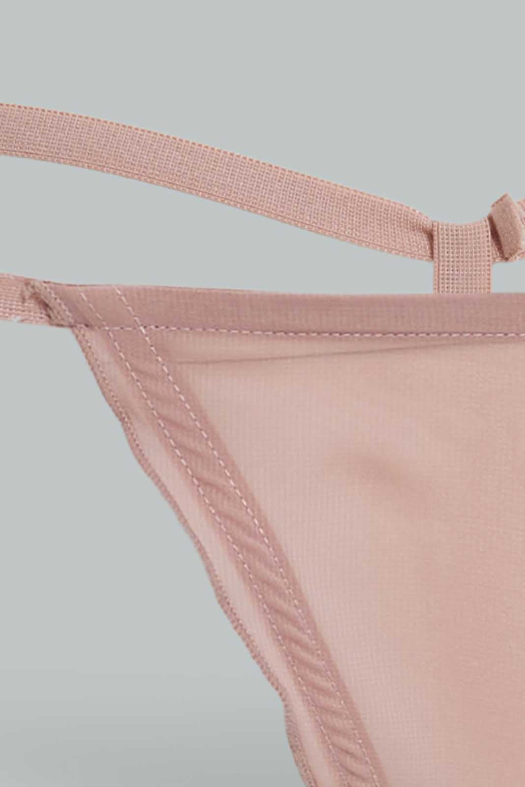 Redtag-Blush-Plain-Non-Padded-Lace-Babydoll-With-Thong-Babydolls-Women's-
