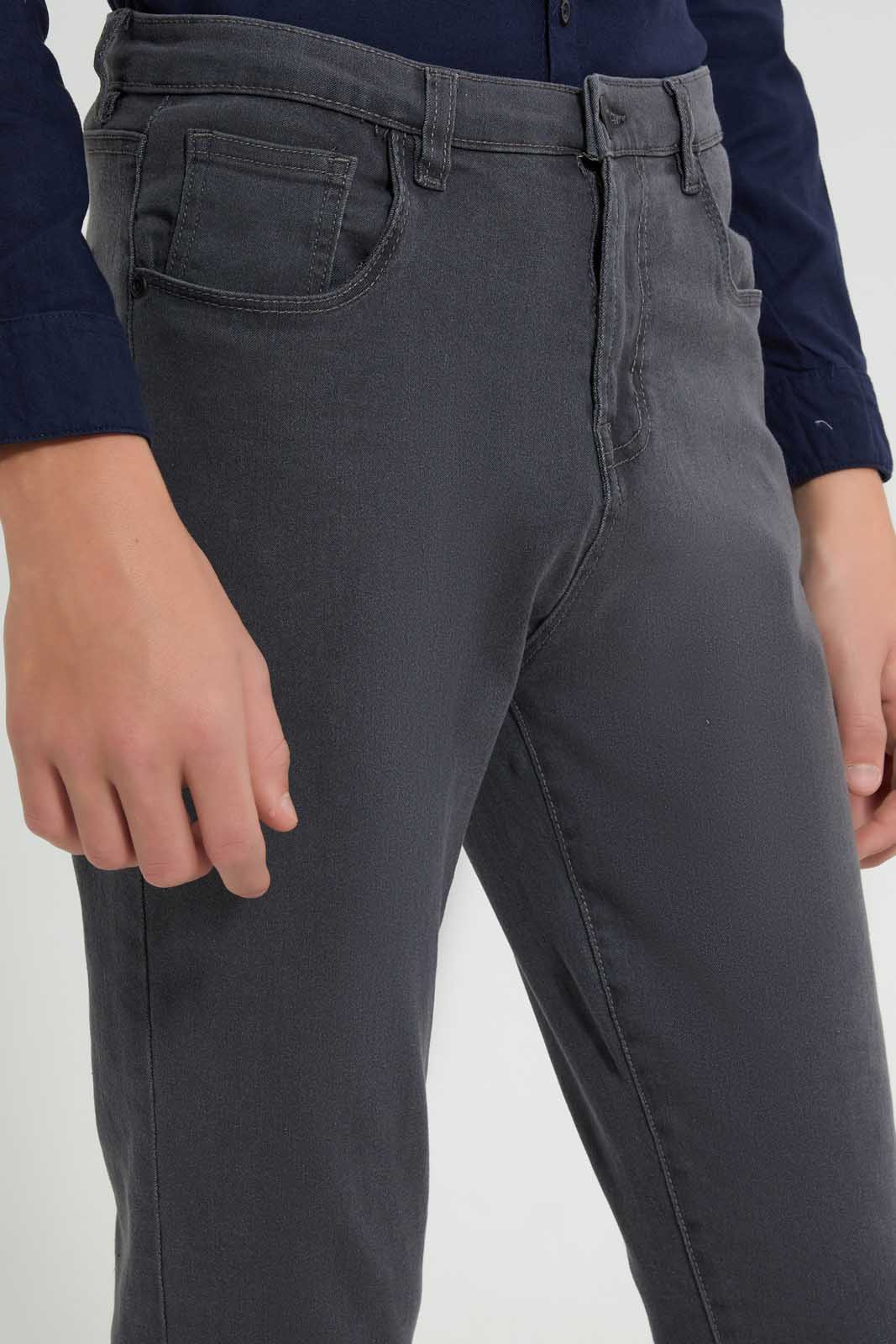 Redtag-Grey-Jean-Jeans-Slim-Fit-Senior-Boys-9 to 14 Years