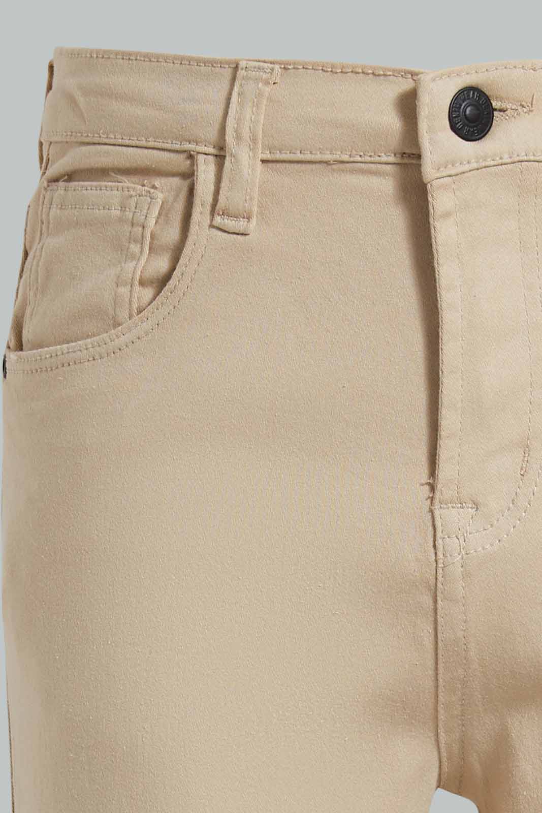 Redtag-Beige-Jean-Jeans-Slim-Fit-Senior-Boys-9 to 14 Years