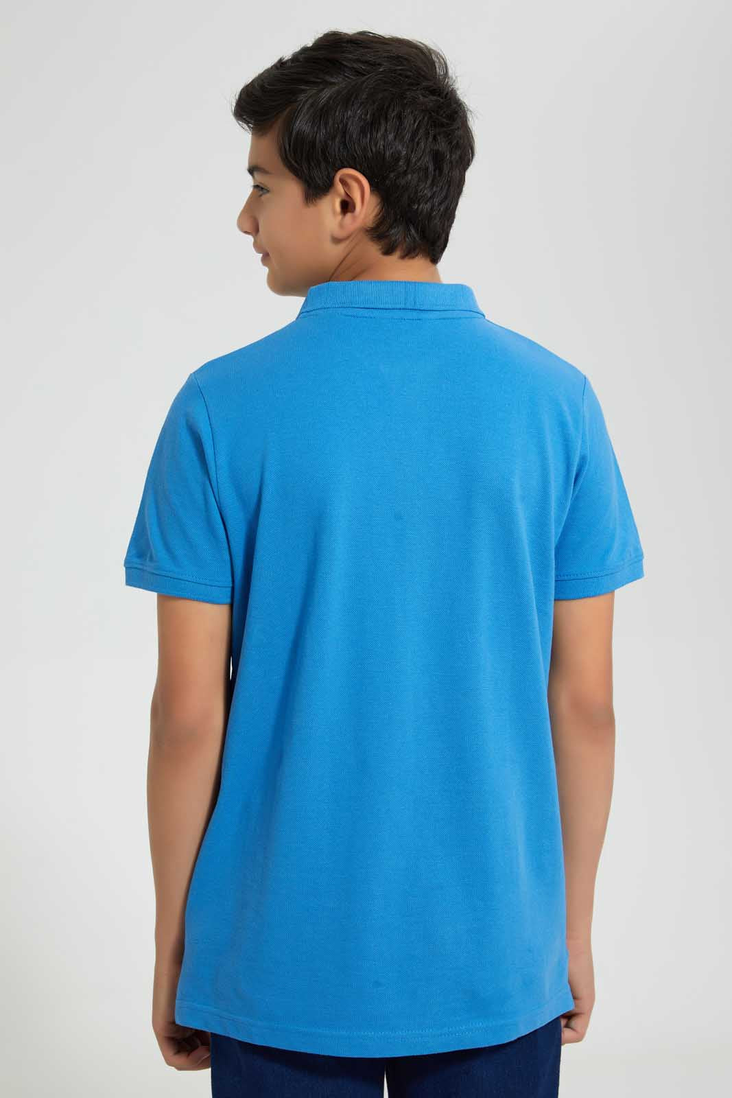 Redtag-Sky-Blue-Basic-Polo-Polo-Shirts-Senior-Boys-9 to 14 Years