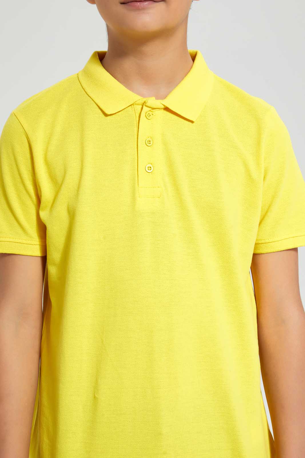Redtag-Yellow-Basic-Polo-Polo-Shirts-Senior-Boys-9 to 14 Years