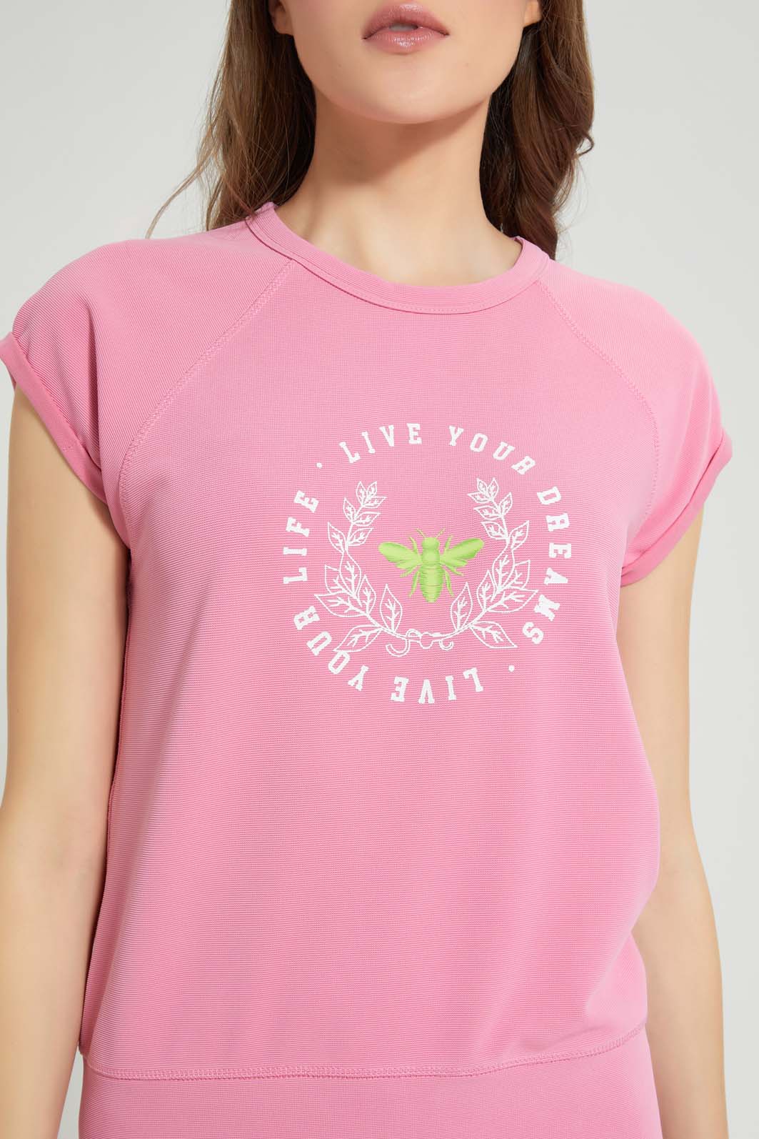 Redtag-Pink-Oversized-T-Shirt-Graphic-Prints-Women's-