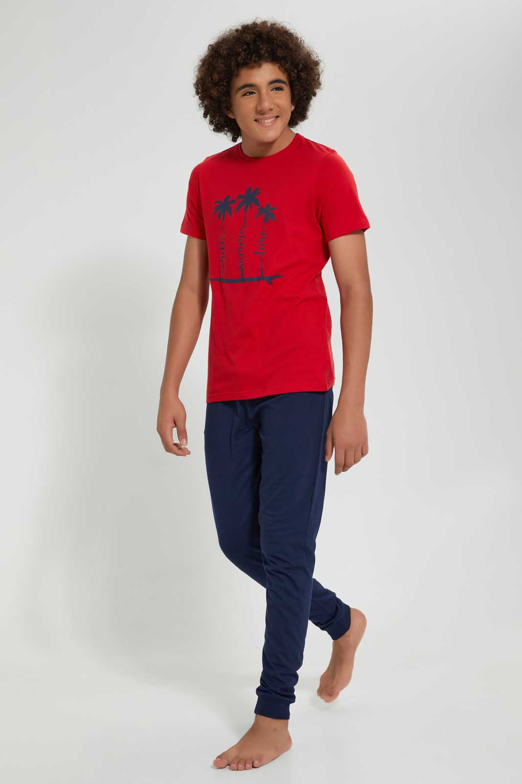 Redtag-Assorted-Basic-Night-Suit-Pyjama-Sets-Senior-Boys-9 to 14 Years