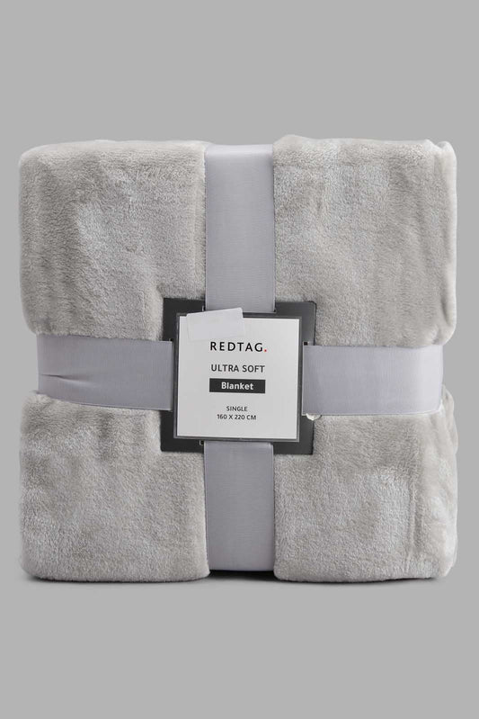 Grey Plain Ultra Soft Blanket (Single Size)