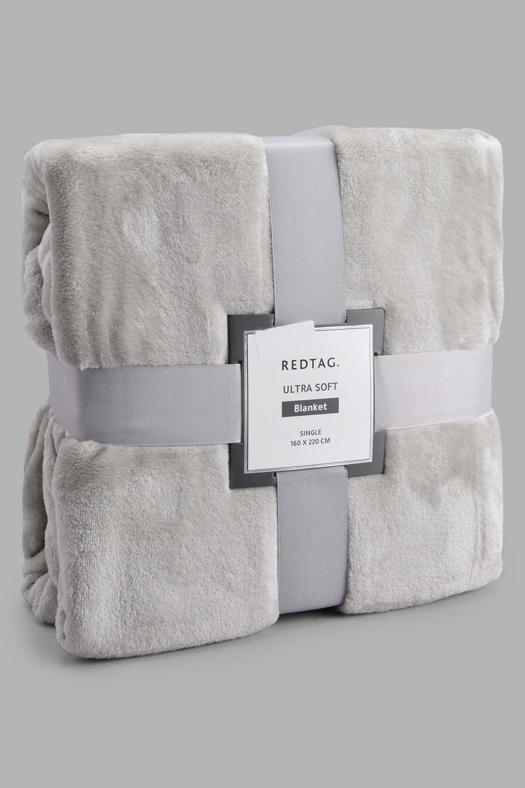 Grey Plain Ultra Soft Blanket (Single Size)