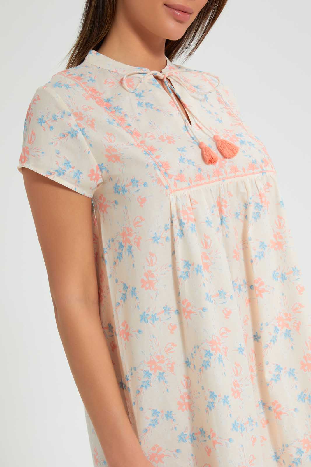 Redtag-Ivory-Floral-Printed-Nightgown-Nightgowns-Women's-