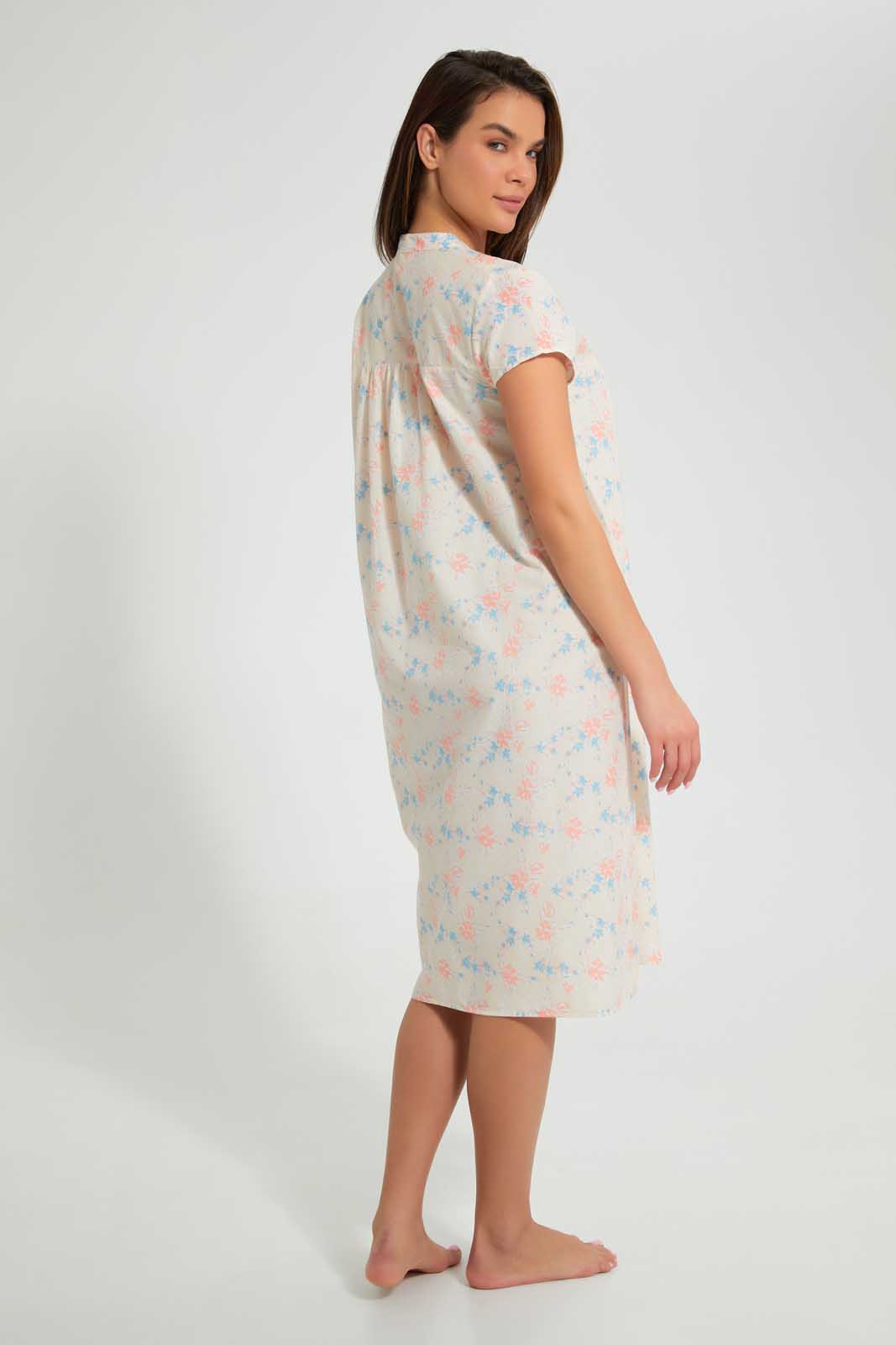 Redtag-Ivory-Floral-Printed-Nightgown-Nightgowns-Women's-