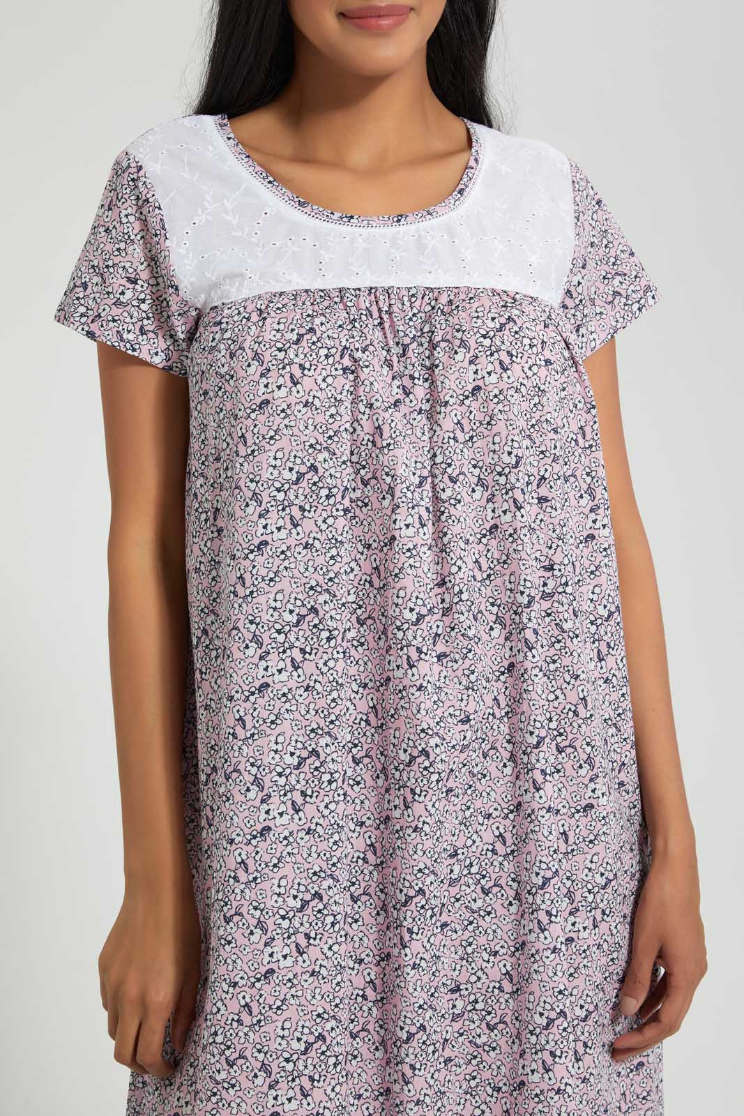 Redtag-Pale-Pink-Printed-Nightgown-Nightgowns-Women's-