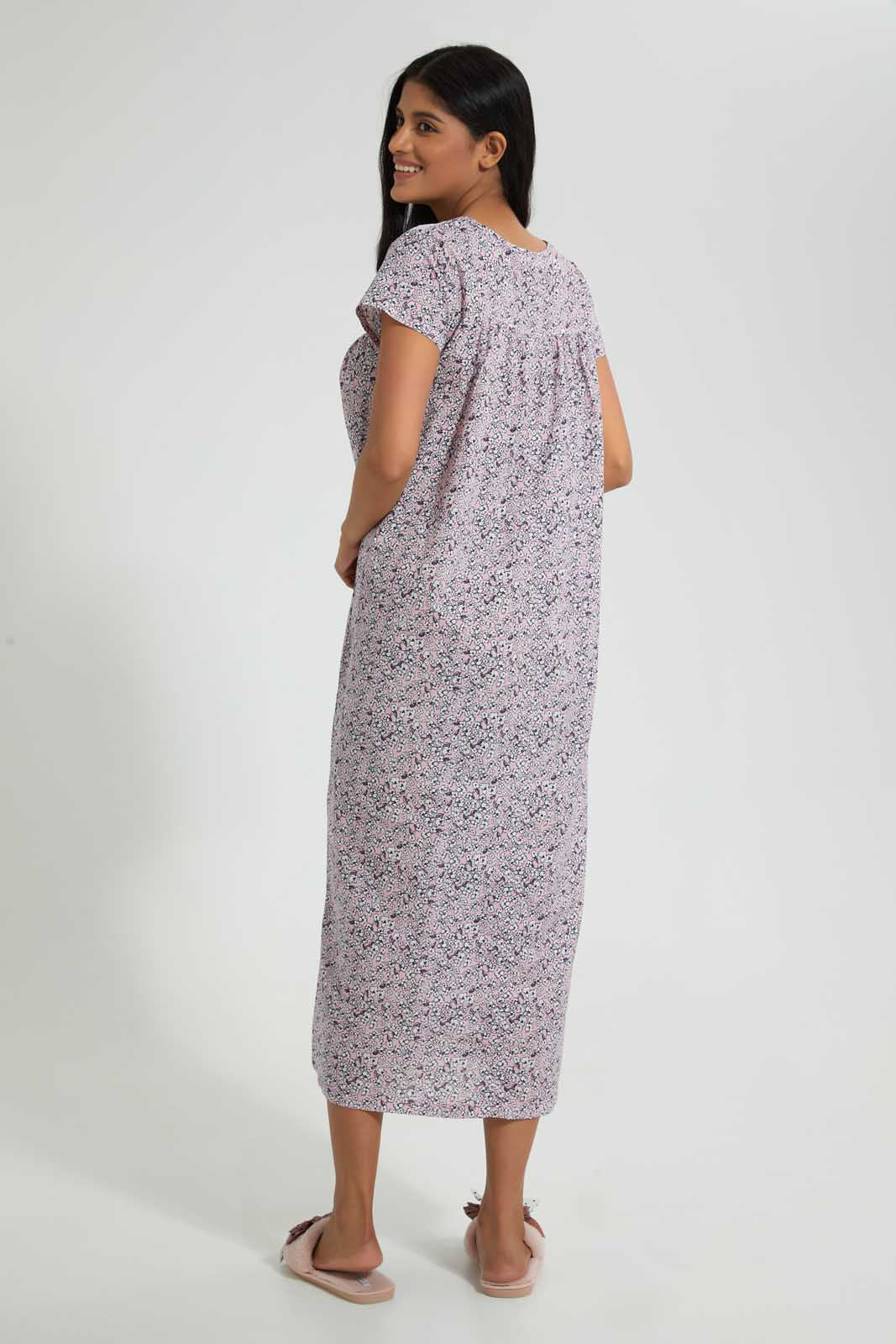 Redtag-Pale-Pink-Printed-Nightgown-Nightgowns-Women's-