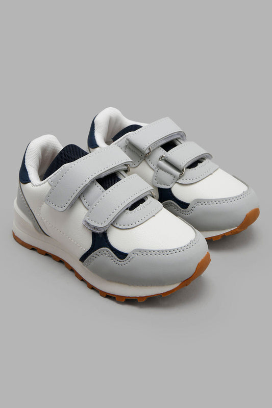Redtag-White-Colour-Block-Sneaker--Boys-3 to 5 Years