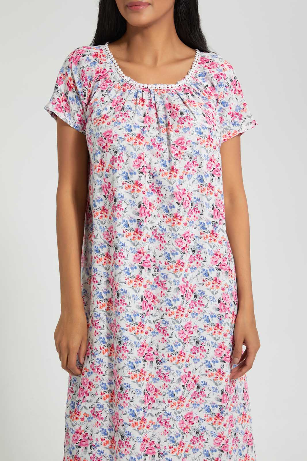 Redtag-Ivory-Floral-Printed-Nightgown-Nightgowns-Women's-