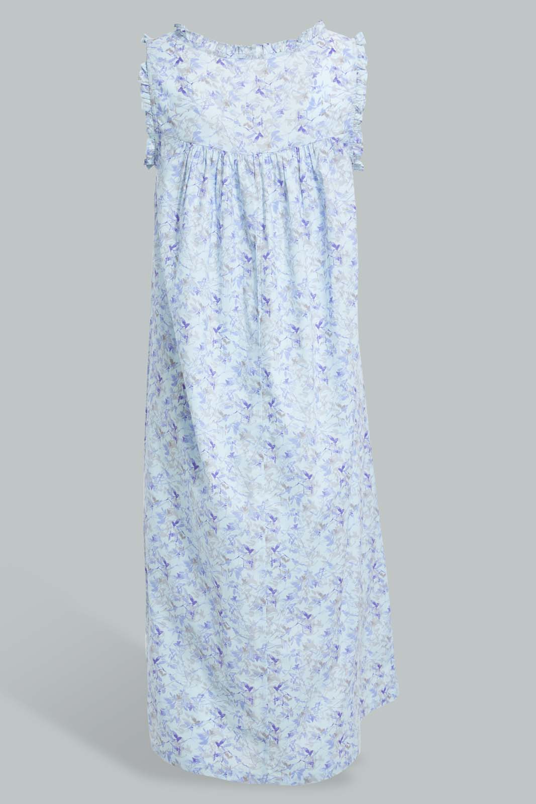 Redtag-Blue-Floral-Printed-Nightgown-Nightgowns-Women's-
