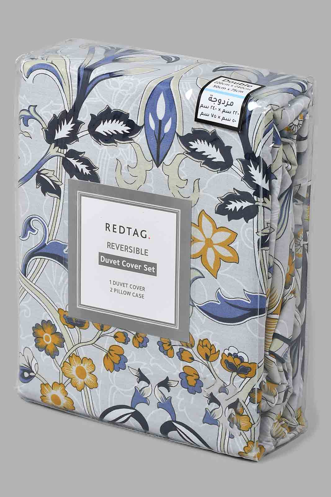 Redtag-Blue-Floral-Print-Reversible-3-Piece-Duvet-Cover-Set-(Double-Size)-Duvet-Covers-Home-Bedroom-