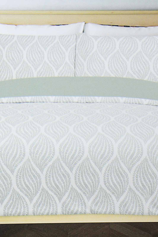 Redtag-Teal-Leaf-Print-Reversible-3-Piece-Duvet-Cover-Set-
(Double-Size)-Duvet-Covers-Home-Bedroom-