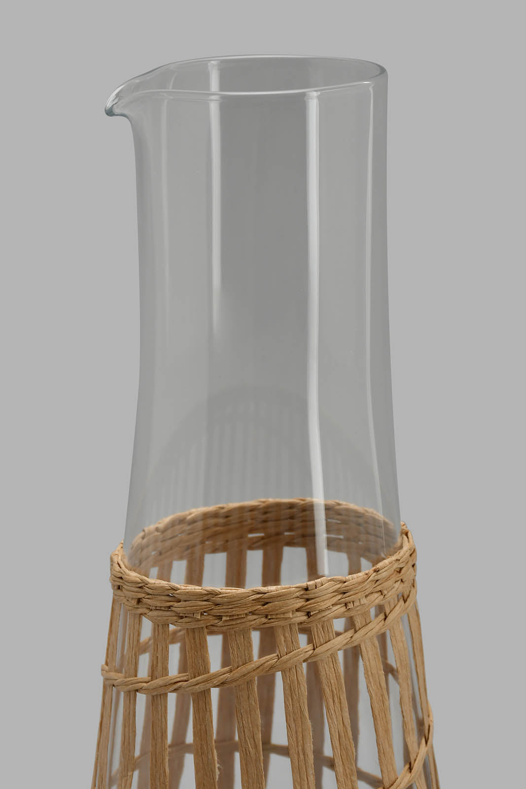 Redtag-Brown-Glass-Decanter-With-Weaving-Jugs-Home-Dining-