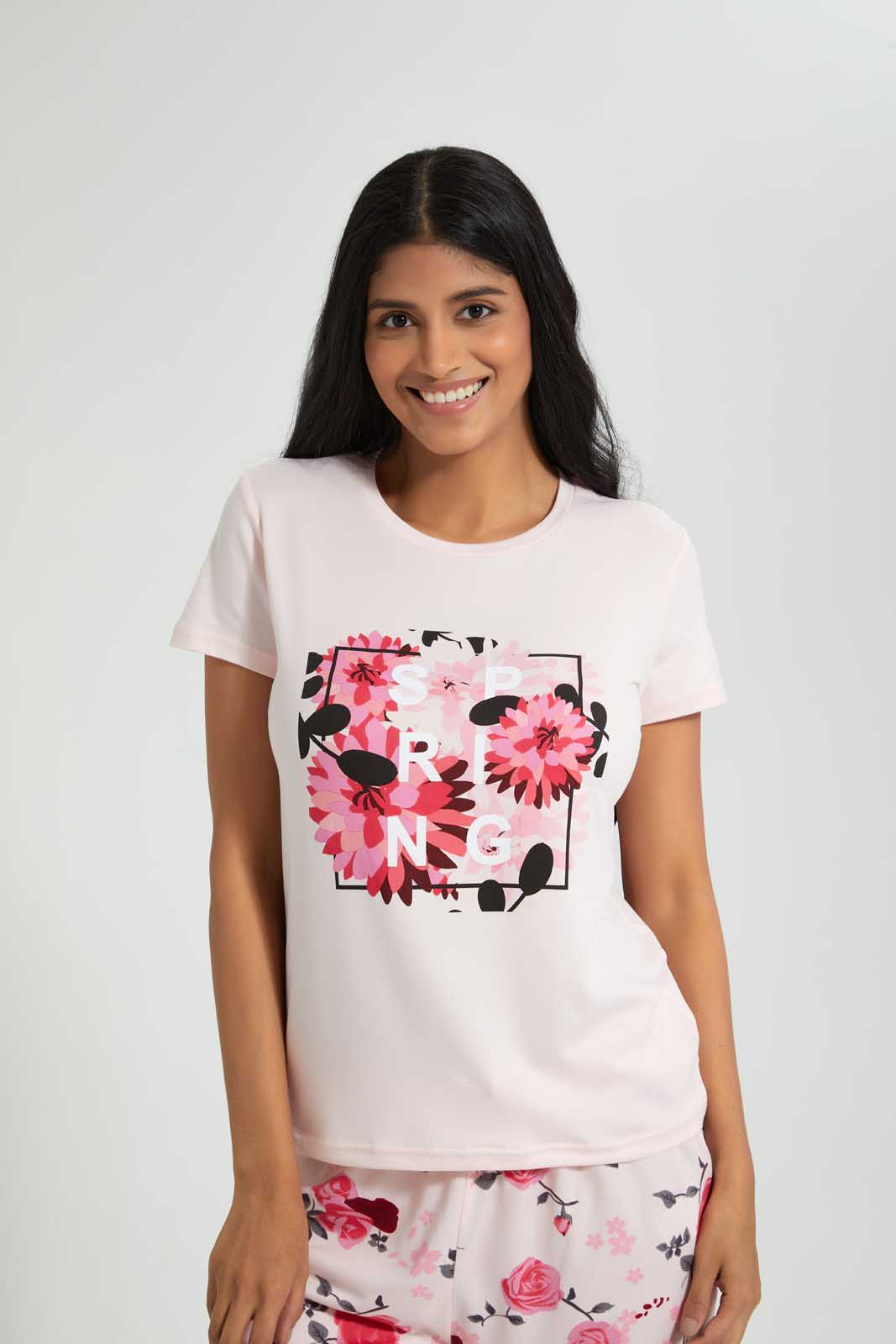 Redtag-Pale-Pink-Floral-Printed-Pyjama-Set-Pyjama-Sets-Women's-
