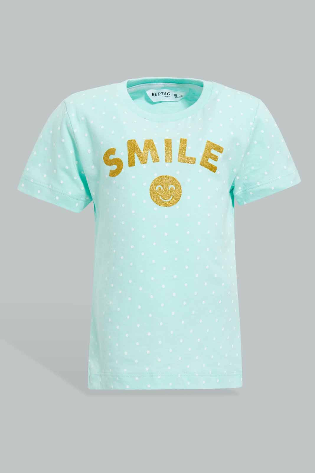Redtag-Mint-Smile-Printed-Polka-Dot-Pyjama-Set-Pyjama-Sets-Infant-Girls-3 to 24 Months