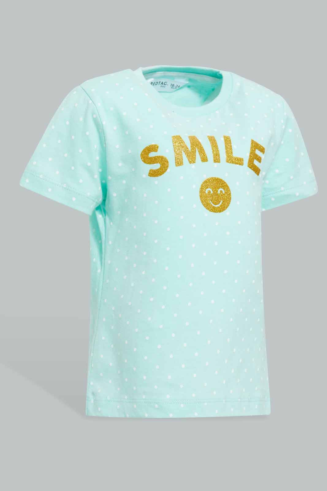 Redtag-Mint-Smile-Printed-Polka-Dot-Pyjama-Set-Pyjama-Sets-Infant-Girls-3 to 24 Months