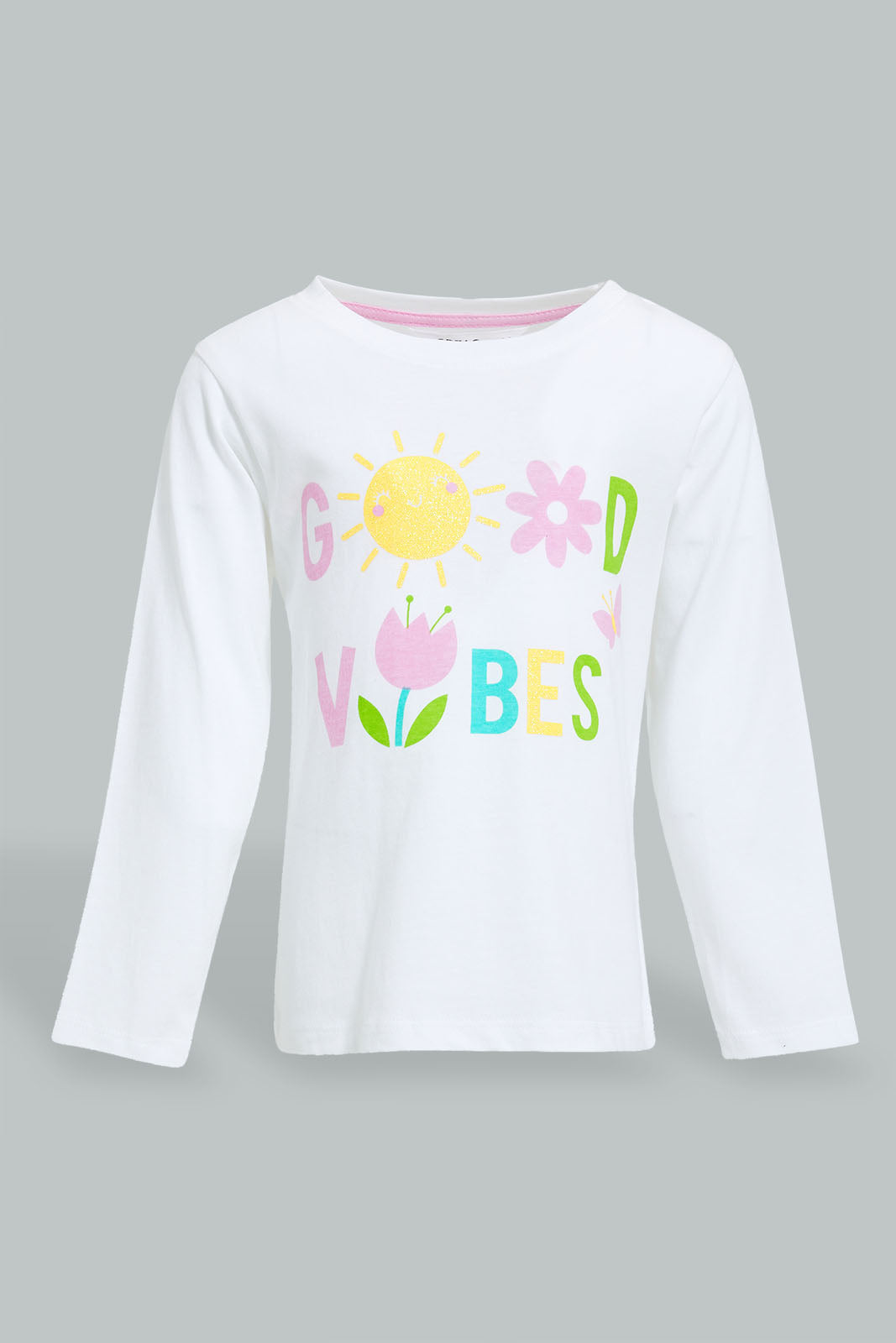 Redtag-White-Printed-T-Shirt-With-Printed-Pyjama-Set-Pyjama-Sets-Infant-Girls-3 to 24 Months