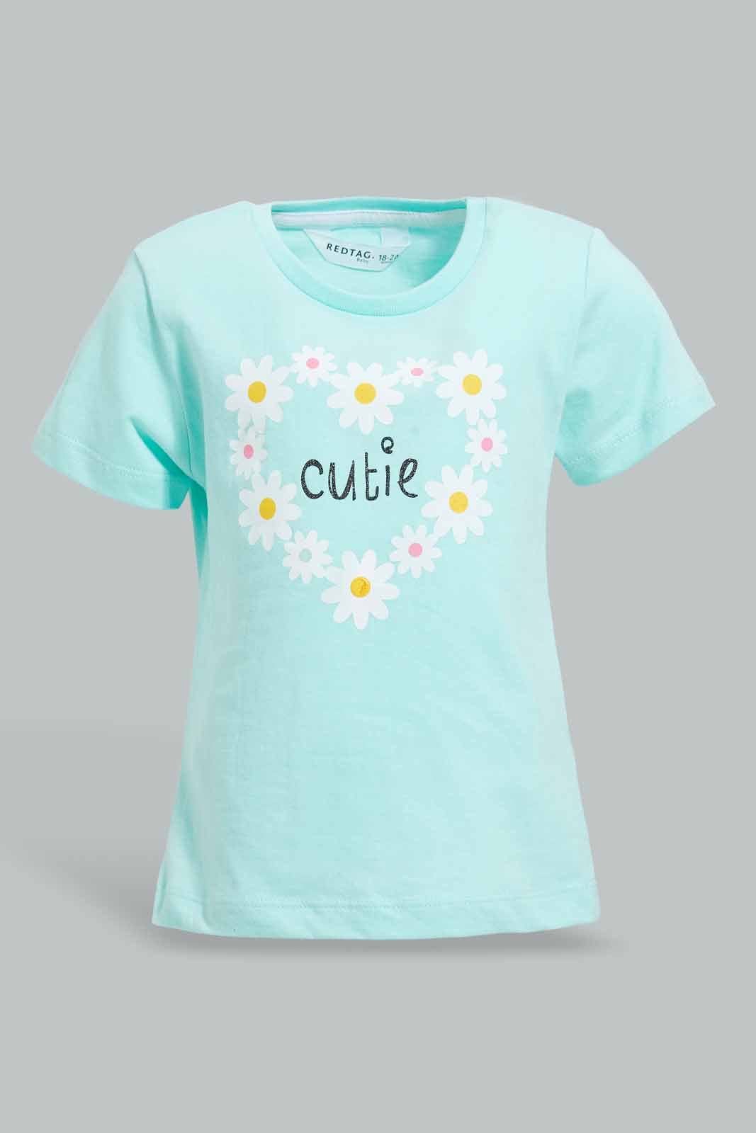 Redtag-Mint-Floral-Aop-Pyjama-Set-Pyjama-Sets-Infant-Girls-3 to 24 Months